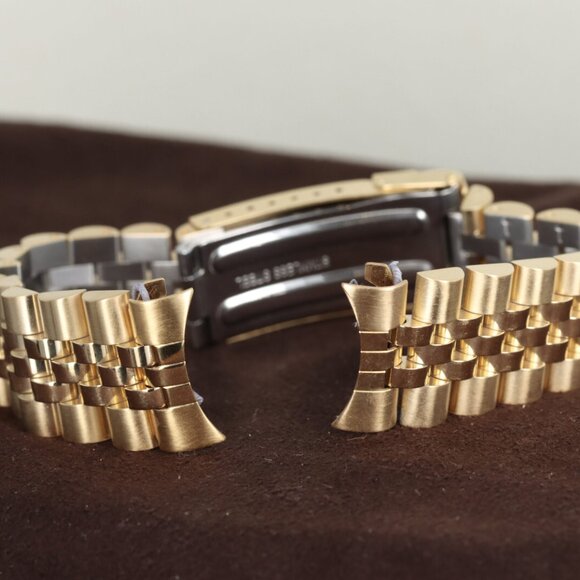 Hadley-Roma 20mm Gold Plated Solid Link Men's Watch Bracelet/Band, MB4215Y - Picture 3 of 4